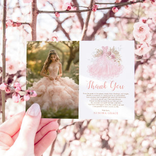 Soft Boho Rosa Quinceañera Dress Photo Tack Kort