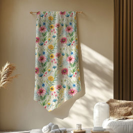 Soft Boho Vild Flowers Perfekt Gift for Hennes Sou Fleecefilt