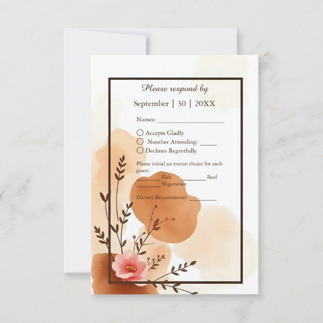 Soft Boho Watercolor Ram OSA Kort (Framsida)