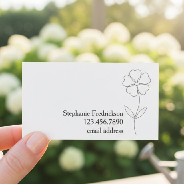 Soft Botanical Minimalist – Garden Lover  Visitkort (Soft Botanical Minimalist – Garden Lover Business Card)