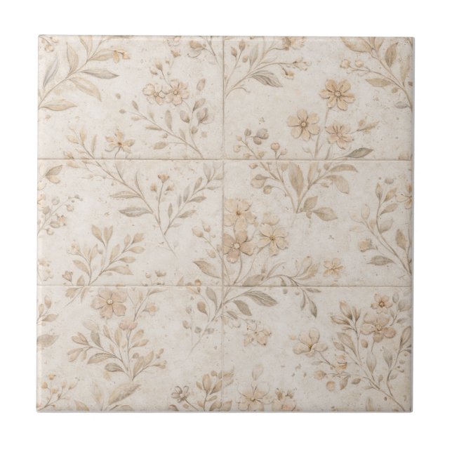 Soft Botanical Seamless Timeless Ceramic Tile Kakelplatta (Framsidan)