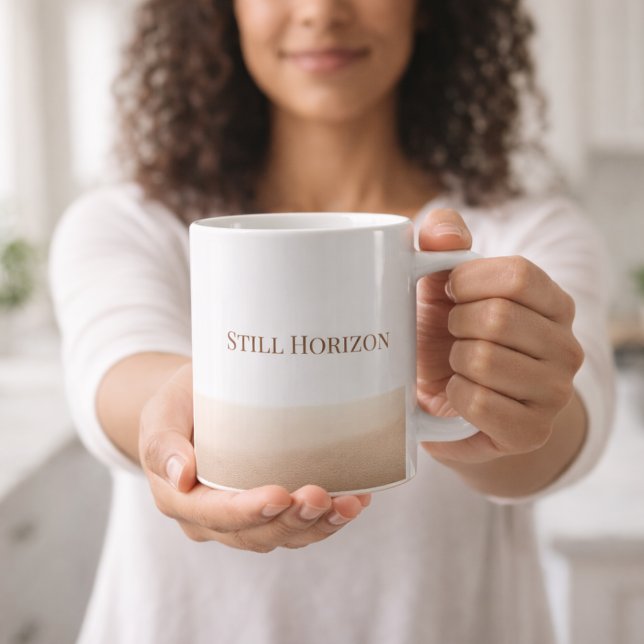Soft Brown Horizon Classic Mug, 11 oz Kaffemugg (A soft brown to white fade adds calm contrast to desk setups and daily drink moments)