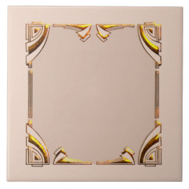 Soft Brown och Guld Stil Art Deco Ceramic Tile Kakelplatta