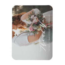 Soft Calligraphy Bröllop Tack Photo Magnet