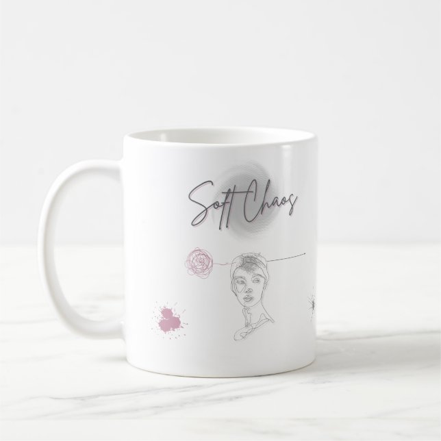 Soft Chaos - Minimal Aesthetic Mug Kaffemugg (Vänster)