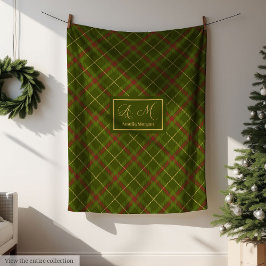 Soft Checkered Blanket Custom Name Fall Keepsake Fleecefilt
