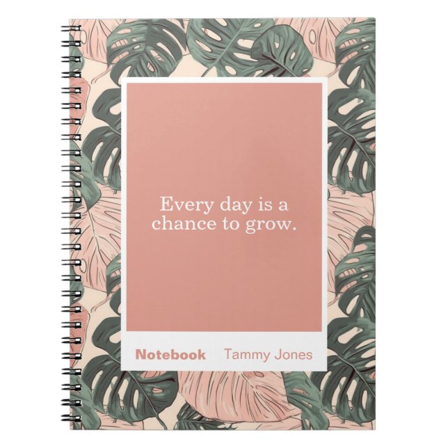 Soft Clay Monstera Block Quote Classic Notebook Anteckningsbok (Framsidan)