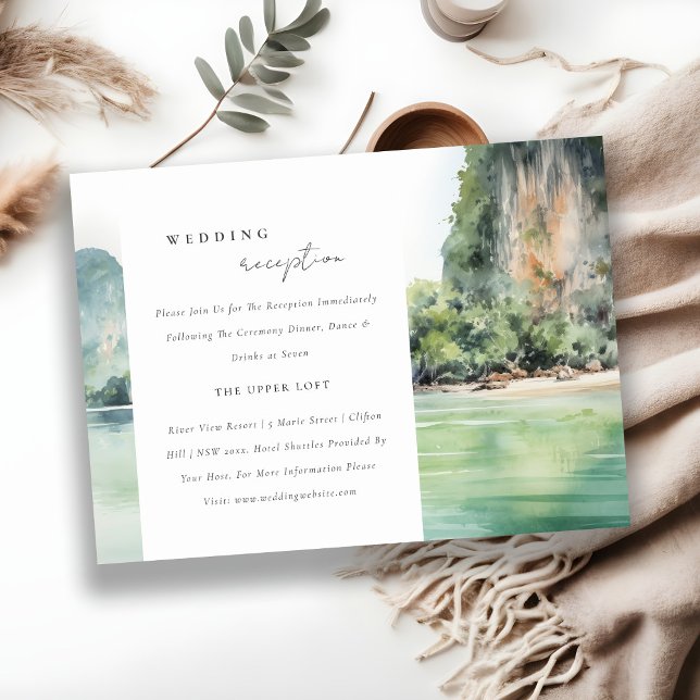 Soft Coastal Thailand Sjölandskap Bröllop Mottagni Tilläggskort (Skapare uppladdad)