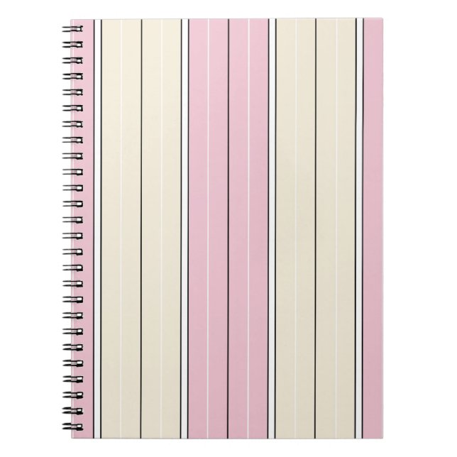 Soft Color Vertical Stripe Pattern Design Anteckningsbok (Framsidan)