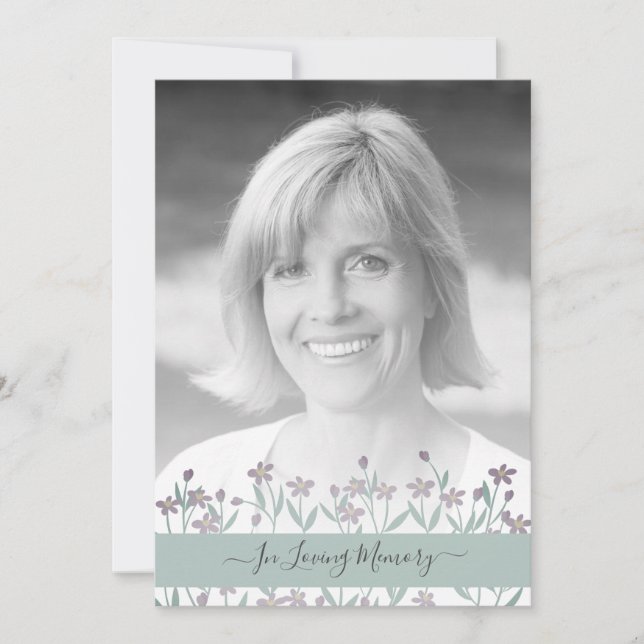 Soft Colors Photo Remembrance Service Dear Ones Anteckningskort (Framsida)