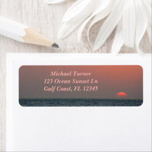 Soft Coral Sunset Florida Bukt Returadress Etikett