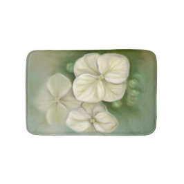 Soft Cream White Pastel Hydrangea Blommigt Badrumsmatta