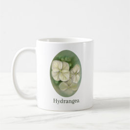 Soft Cream White Pastel Hydrangea Blommigt Kaffemugg