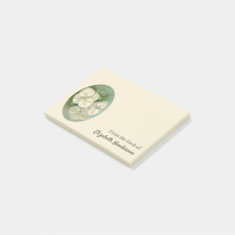 Soft Cream White Pastel Hydrangea Blommigt Post-it Block