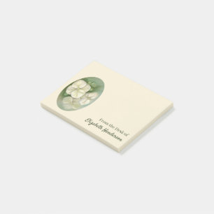 Soft Cream White Pastel Hydrangea Blommigt Post-it Block