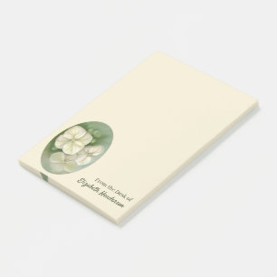Soft Cream White Pastel Hydrangea Blommigt Post-it Block
