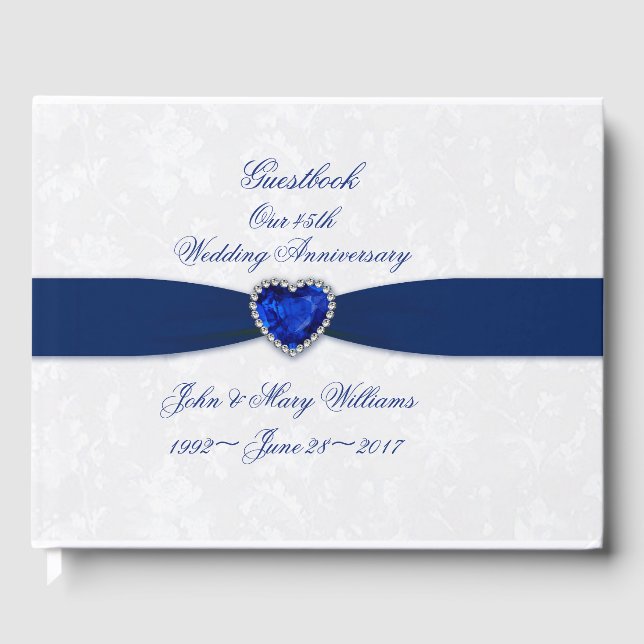Soft Damask 45:e Bröllop-årsdag, gästbok (Framsida)