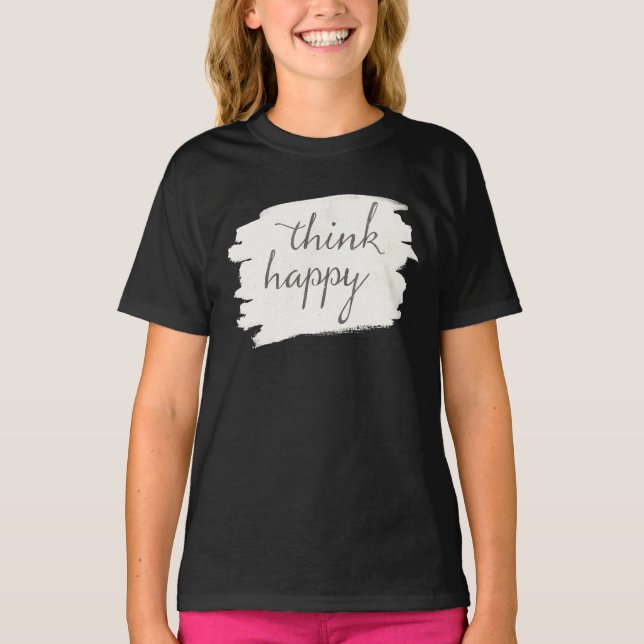 Soft Deco V | TÄNKA LYCKLIG T-shirt (Framsida)
