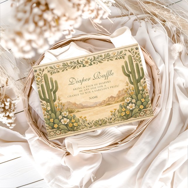 Soft Desert Wildflowers Diapper Raffle  Tilläggskort (Skapare uppladdad)