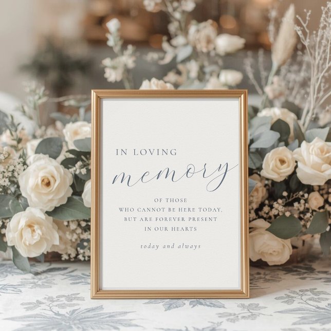 Soft Dusty Blue In Loving Memory Wedding Sign Poster (Skapare uppladdad)