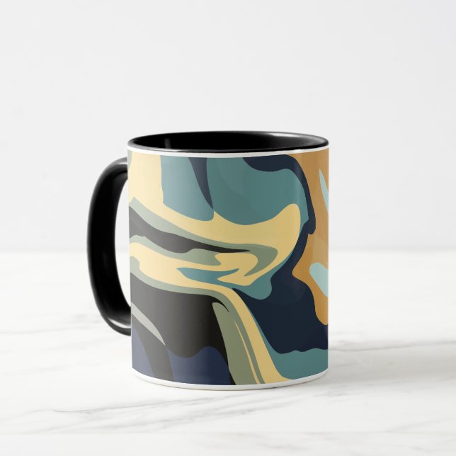 Soft Earthy Swirls i Lugn Tones Mugg (Framsida vänster)