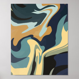 Soft Earthy Swirls i Lugn Tones Poster