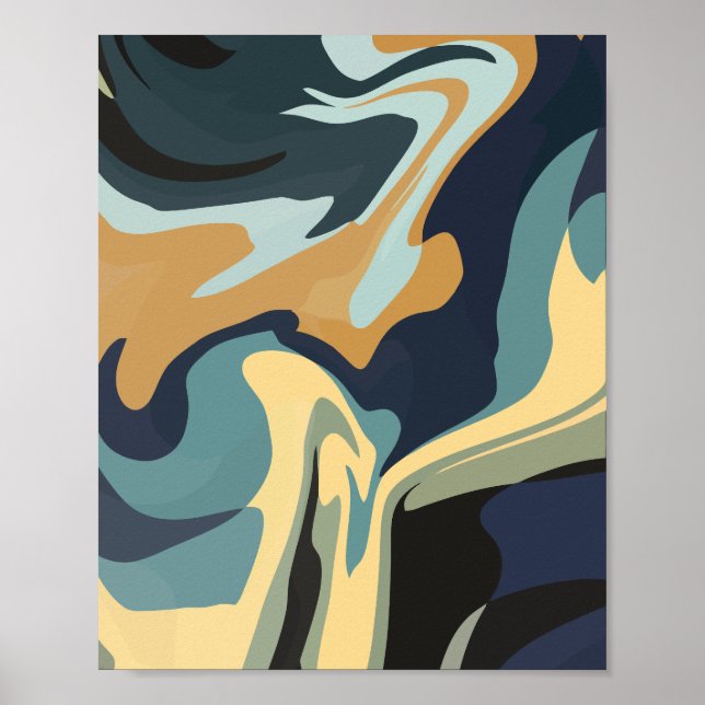 Soft Earthy Swirls i Lugn Tones Poster (Framsidan)