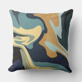 Soft Earthy Swirls in Calm Tones Kudde