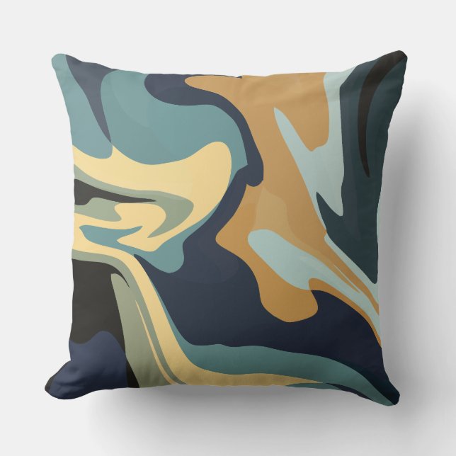 Soft Earthy Swirls in Calm Tones Kudde (Framsida)