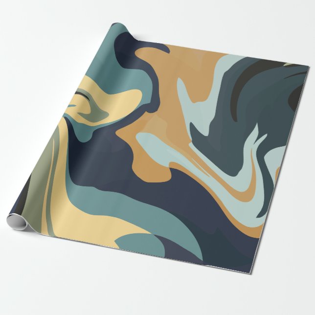 Soft Earthy Swirls in Calm Tones Presentpapper (Utrullad)