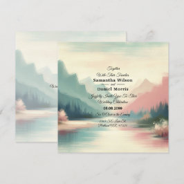 Soft Echoes of the Mountains Wedding Inbjudningar