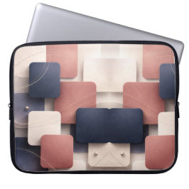 Soft edged-cubes with metallic accents AI art  Laptop Fodral