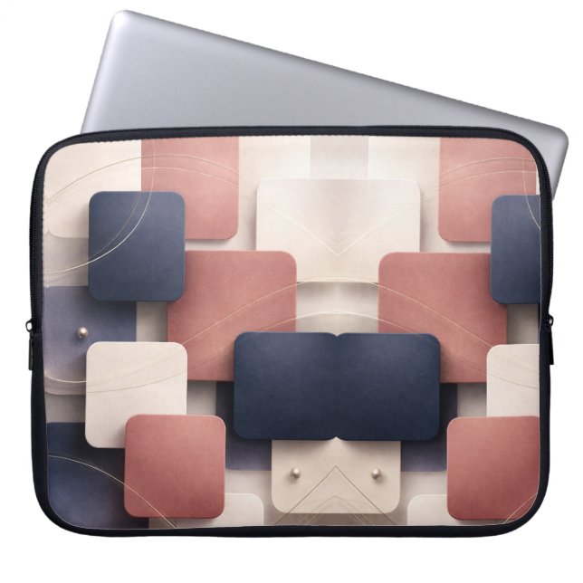 Soft edged-cubes with metallic accents AI art  Laptop Fodral (Framsidan)