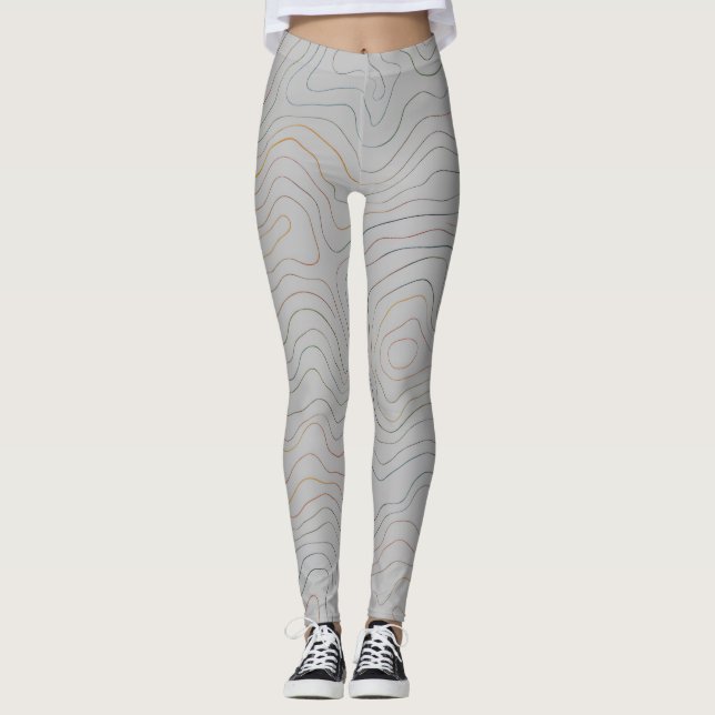 Soft Elevation Lines – White Base Leggings (Framsida)