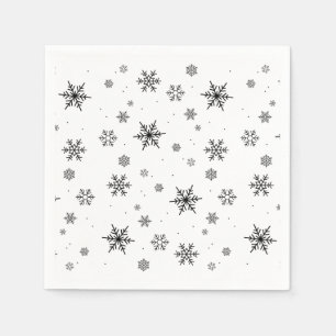 Soft Falling Snöflingor Winter Wedand Pappersservett