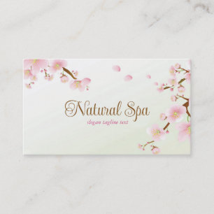 Soft Färg Rosa Cherry Blommar Natural Spa Visitkort