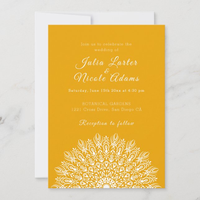 Soft Feather Dry Pampas Grass Mandala Wedding Inbjudningar (Framsida)