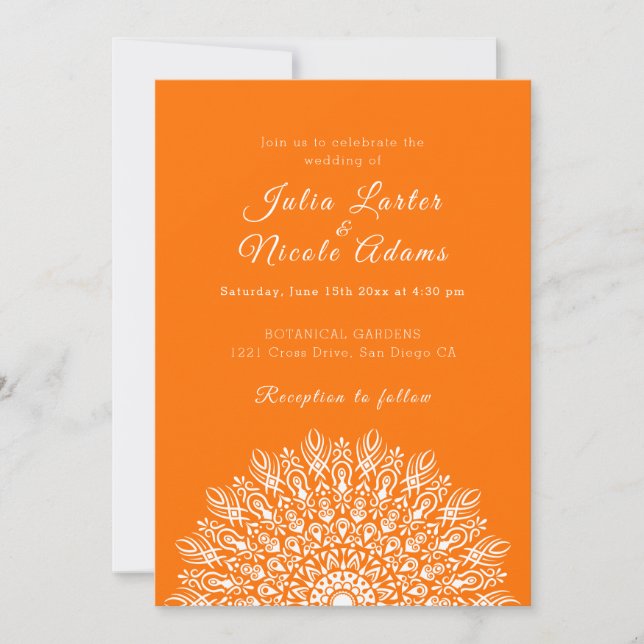 Soft Feather Dry Pampas Grass Mandala Wedding Inbjudningar (Framsida)