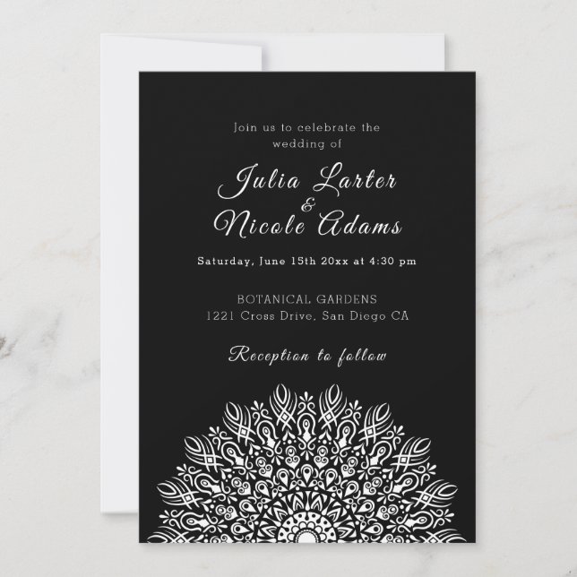Soft Feather Dry Pampas Grass Mandala Wedding Inbjudningar (Framsida)