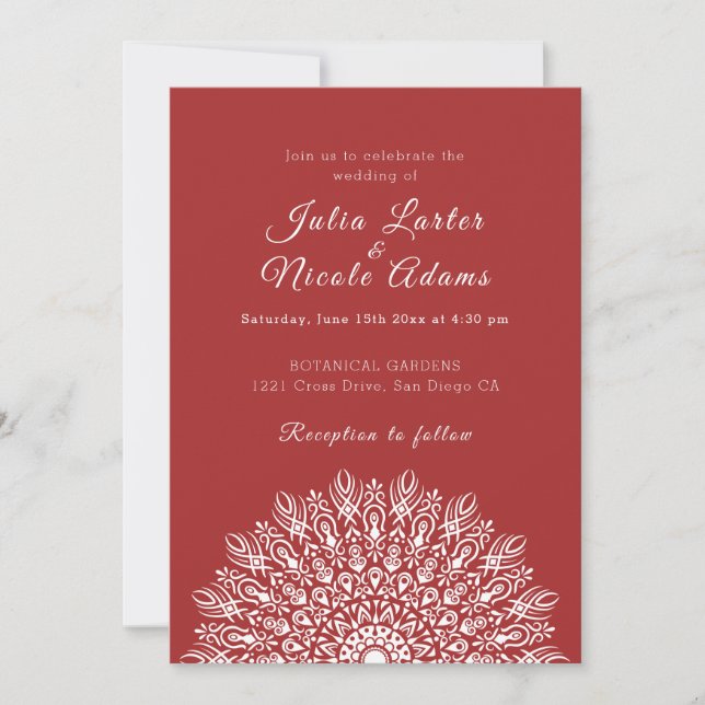 Soft Feather Dry Pampas Grass Mandala Wedding Inbjudningar (Framsida)