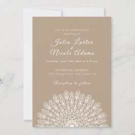 Soft Feather Dry Pampas Grass Mandala Wedding Inbjudningar