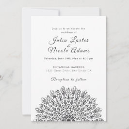Soft Feather Dry Pampas Grass Mandala Wedding Inbjudningar
