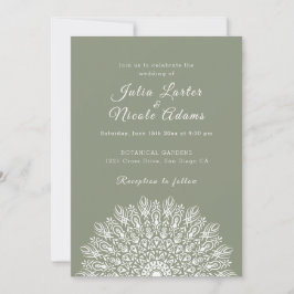 Soft Feather Dry Pampas Grass Mandala Wedding Inbjudningar