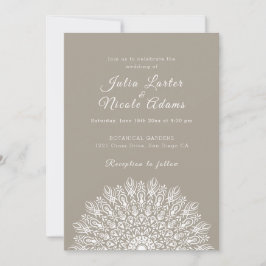 Soft Feather Dry Pampas Grass Mandala Wedding Inbjudningar
