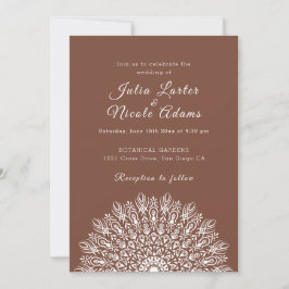 Soft Feather Dry Pampas Grass Mandala Wedding Inbjudningar