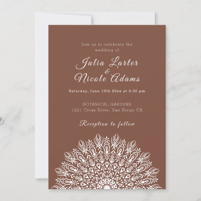 Soft Feather Dry Pampas Grass Mandala Wedding Inbjudningar (Framsida)
