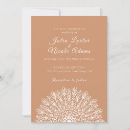 Soft Feather Dry Pampas Grass Mandala Wedding Inbjudningar