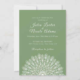 Soft Feather Dry Pampas Grass Mandala Wedding Inbjudningar