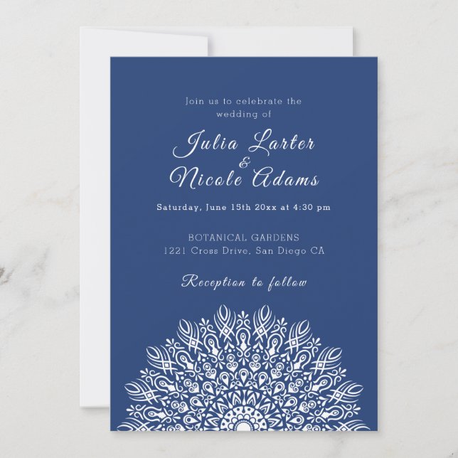 Soft Feather Dry Pampas Grass Mandala Wedding Inbjudningar (Framsida)
