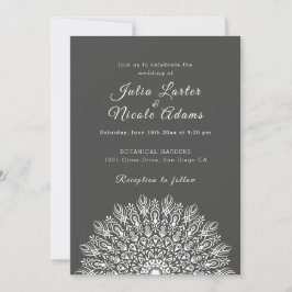 Soft Feather Dry Pampas Grass Mandala Wedding Inbjudningar